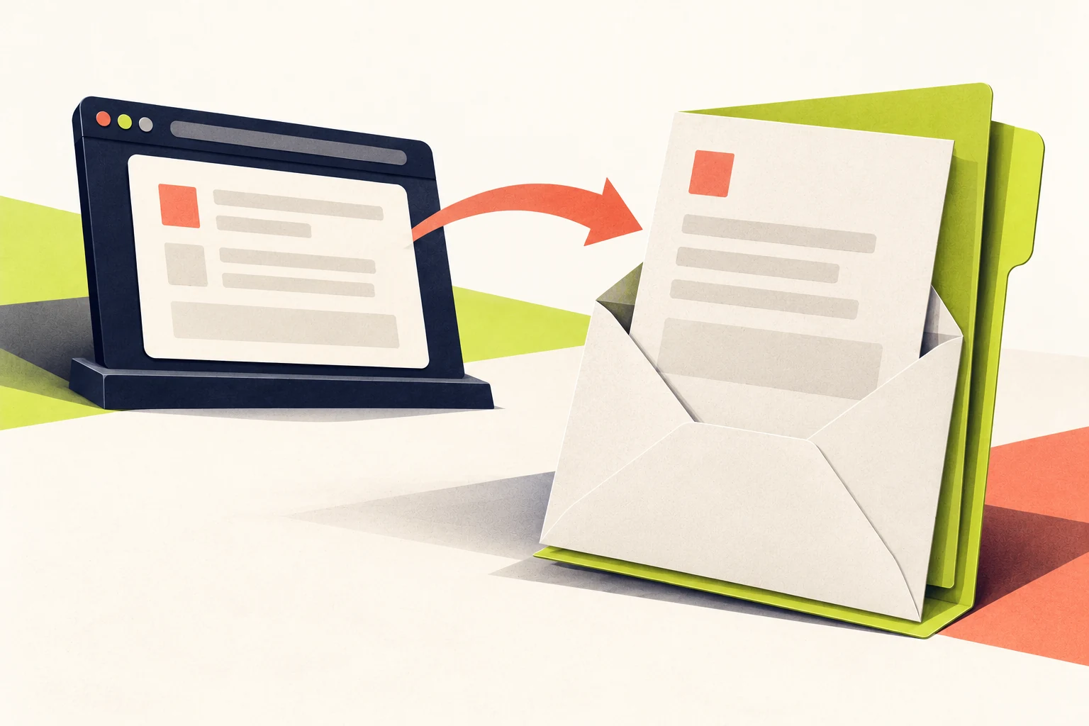 Un récapitulatif affiché dans un navigateur correspond à un document distinct conservé dans une enveloppe et un dossier.